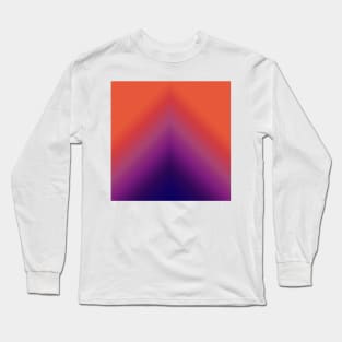 Peacock Ombre Red Long Sleeve T-Shirt